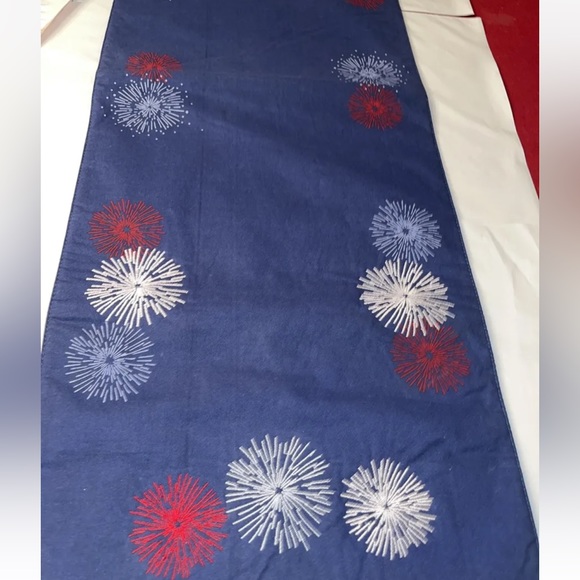 Patriotic 2 Table Runners SET TABLE Topper USA Americana Blue Red White 13 x 36” - Picture 9 of 9